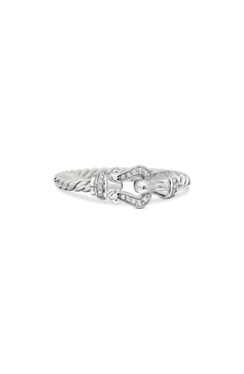 David Yurman Petite Buckle Ring with Diamonds, Alternate, color,
