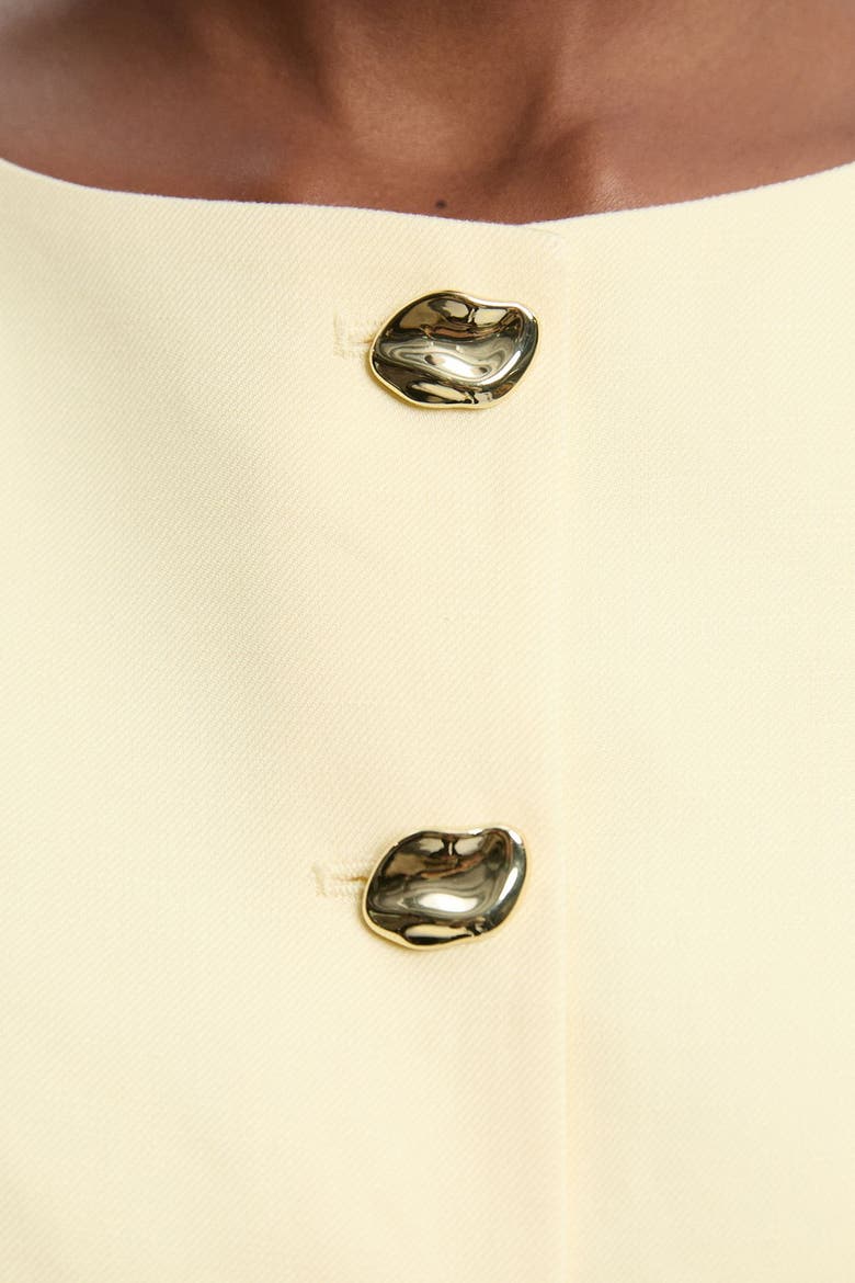 Round Neck Button Waistcoat, Alternate, color, Lemon