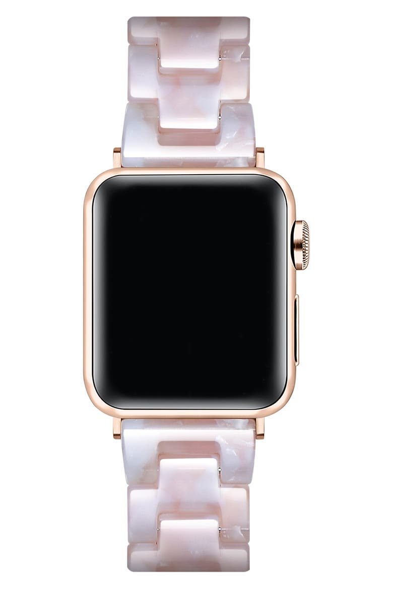 Claire Tortoiseshell Print Apple Watch® Watchband, Alternate, color, BLUSH TORTOISE