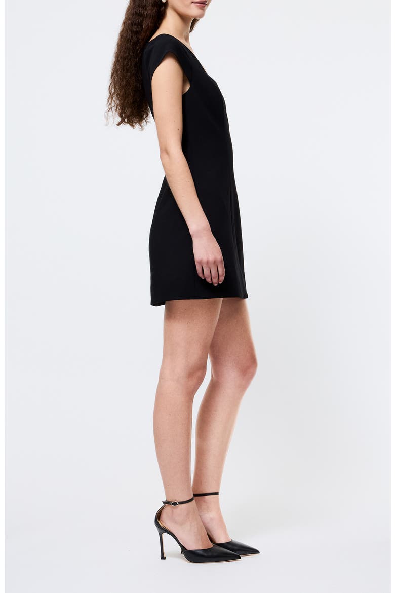 Azra Cap Sleeve Twill Minidress, Alternate, color, 01-BLACK