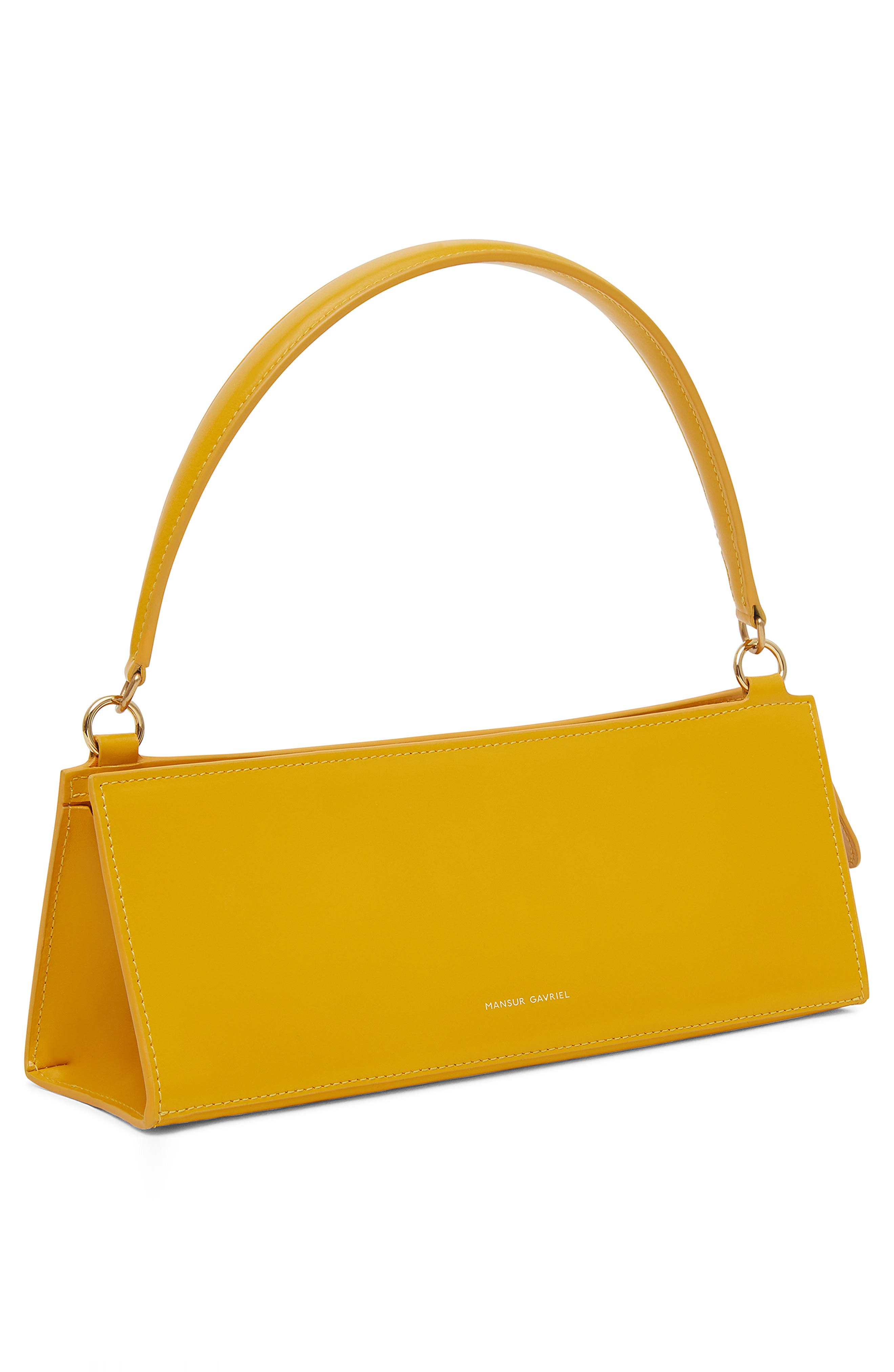 Pencil Case Leather Shoulder Bag, Alternate, color, GOLDEN YELLOW
