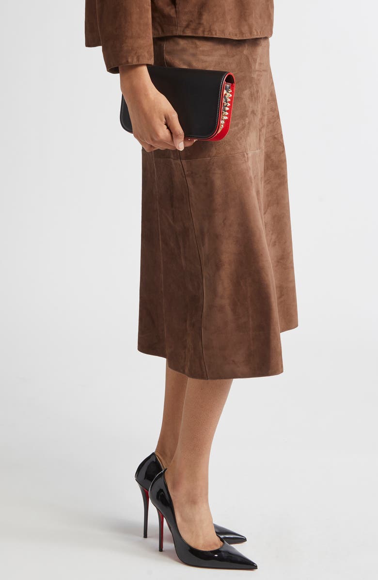 Christian Louboutin Small Paloma Leather Clutch, Alternate, color, Multi/ Gold