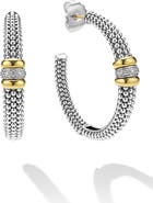 LAGOS Signature Caviar Diamond Hoop Earrings