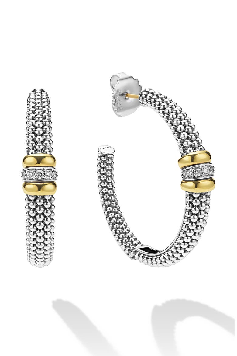 Signature Caviar Diamond Hoop Earrings video