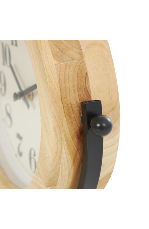 Vivian Lune Home Modern Light Brown Wood Clock In Light Brown