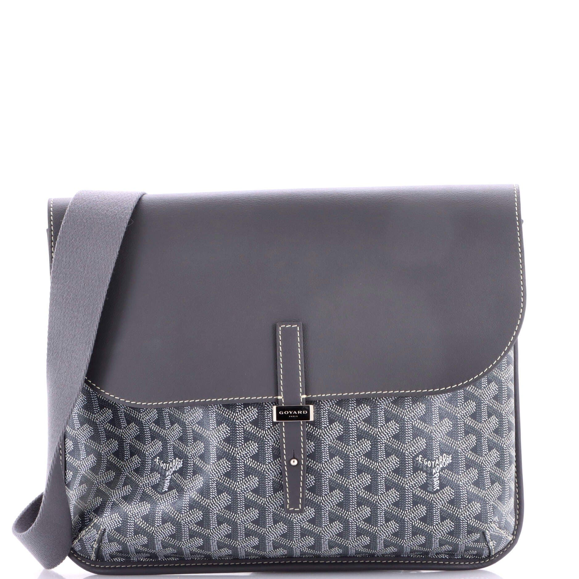 Pre-Owned Goyard Coursier Messenger Bag Coated Canvas and Leather, Main, color, Gray