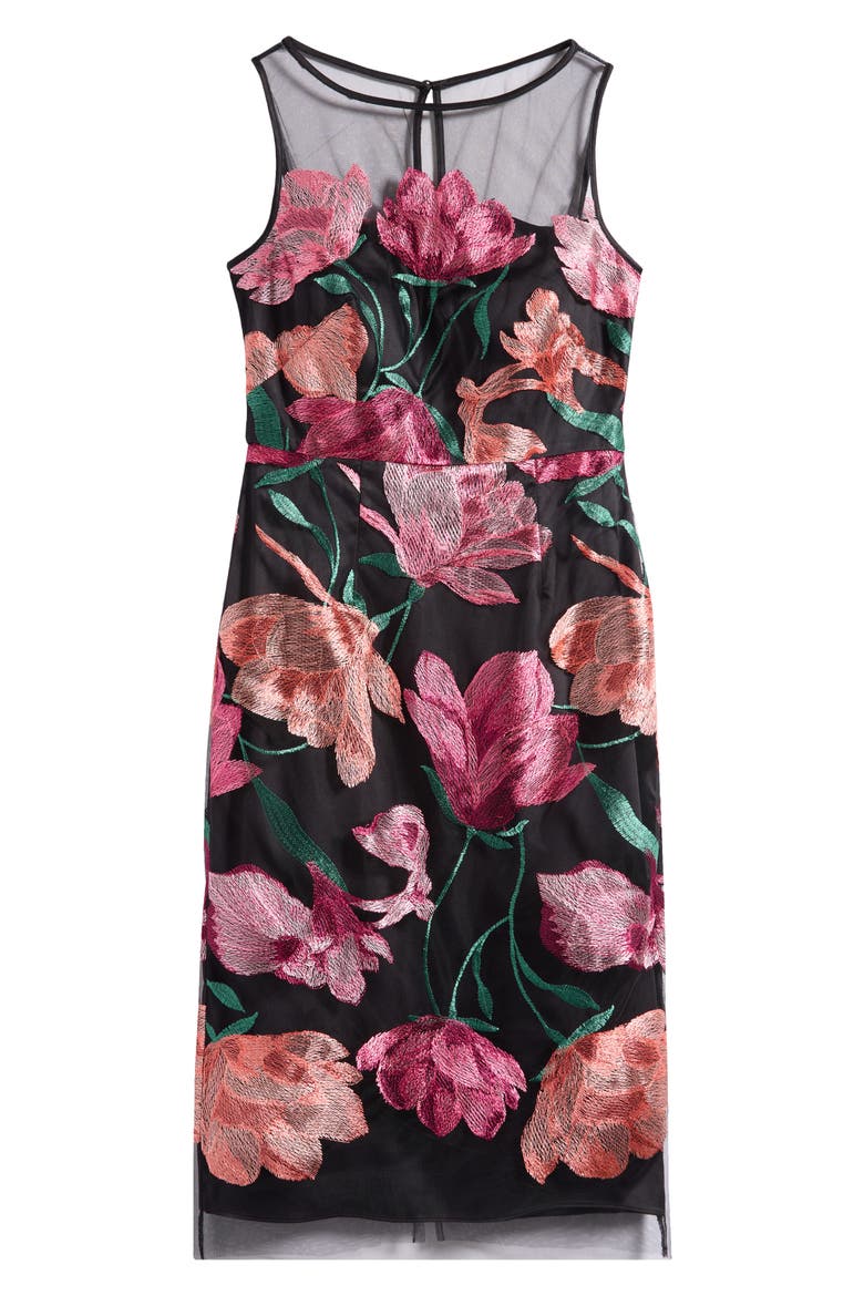 Floral Embroidered Cocktail Dress, Alternate, color, PINK