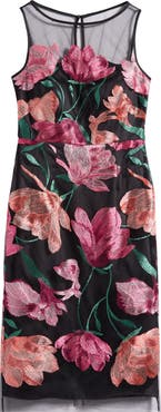 Eliza J Floral Embroidered Cocktail Dress