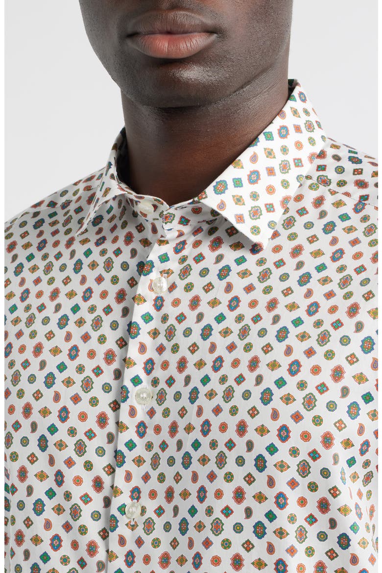 Roma Cotton Muslin Dress Shirt, Alternate, color, STAMPA F.DO BIANCO