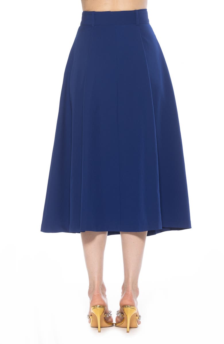 Alexia Admor Belted A-Line Midi Skirt, Alternate, color, Navy