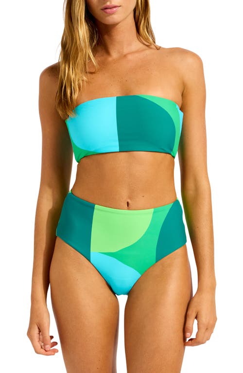 Seafolly High Waist Bikini Bottoms In Multi