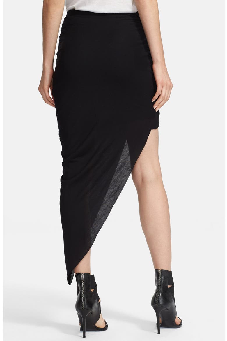 Asymmetrical Twist Skirt, Alternate, color, BLACK