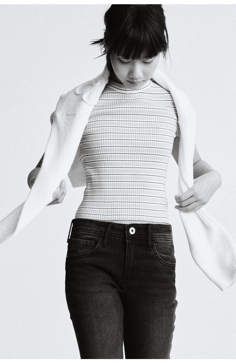 H&M Flared Leg Low Jeans, Alternate, color, Denim Black