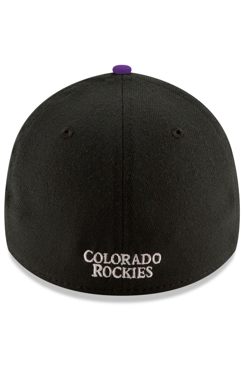Men's New Era Black Colorado Rockies Game Team Classic 39THIRTY Flex Hat, Alternate, color, Black