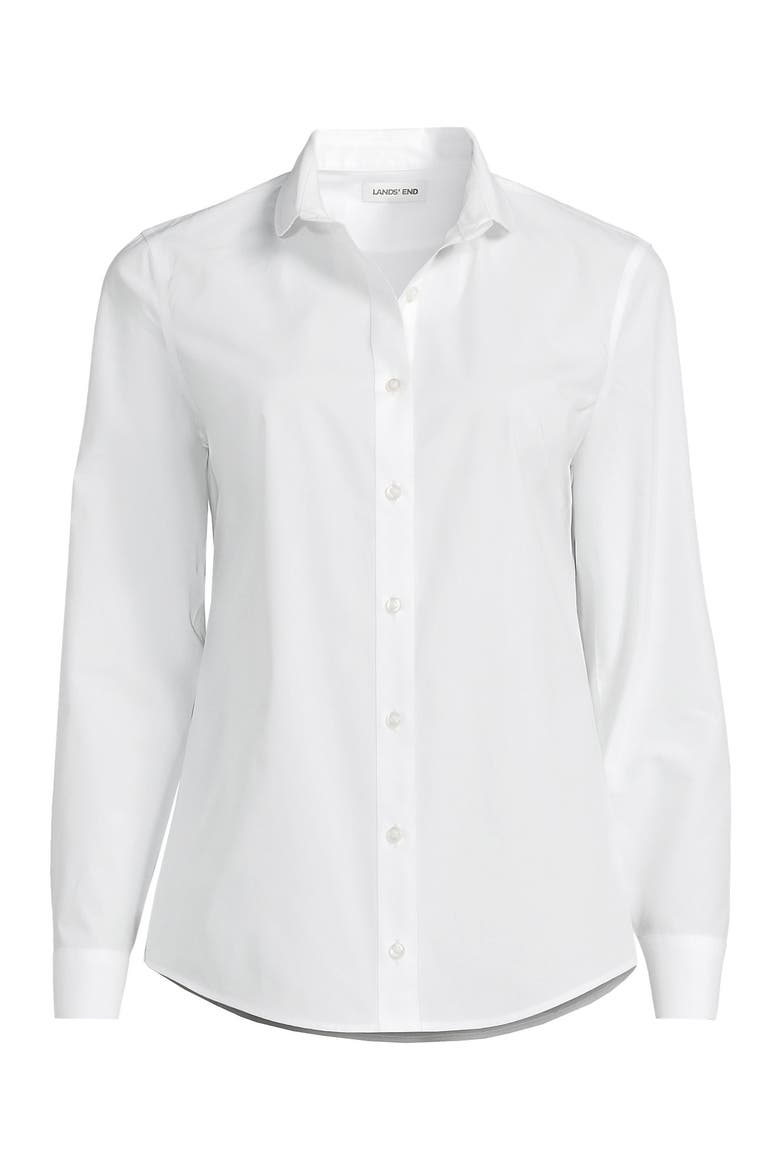 Long Sleeve Peter Pan Collar Broadcloth Shirt, Alternate, color, White
