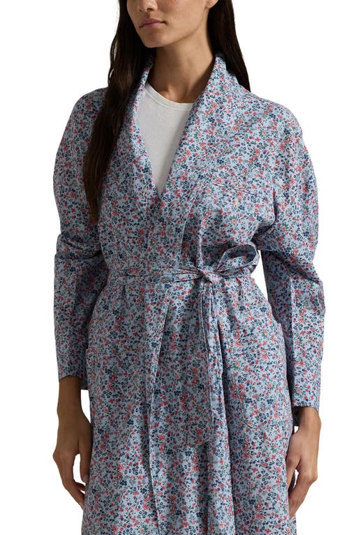 Polo Ralph Lauren Floral Cotton Long Robe In Petite Floral