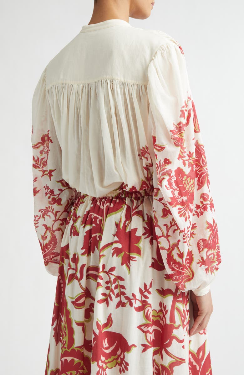Etro Placed Floral Print Peasant Top, Alternate, color, Print On White Base