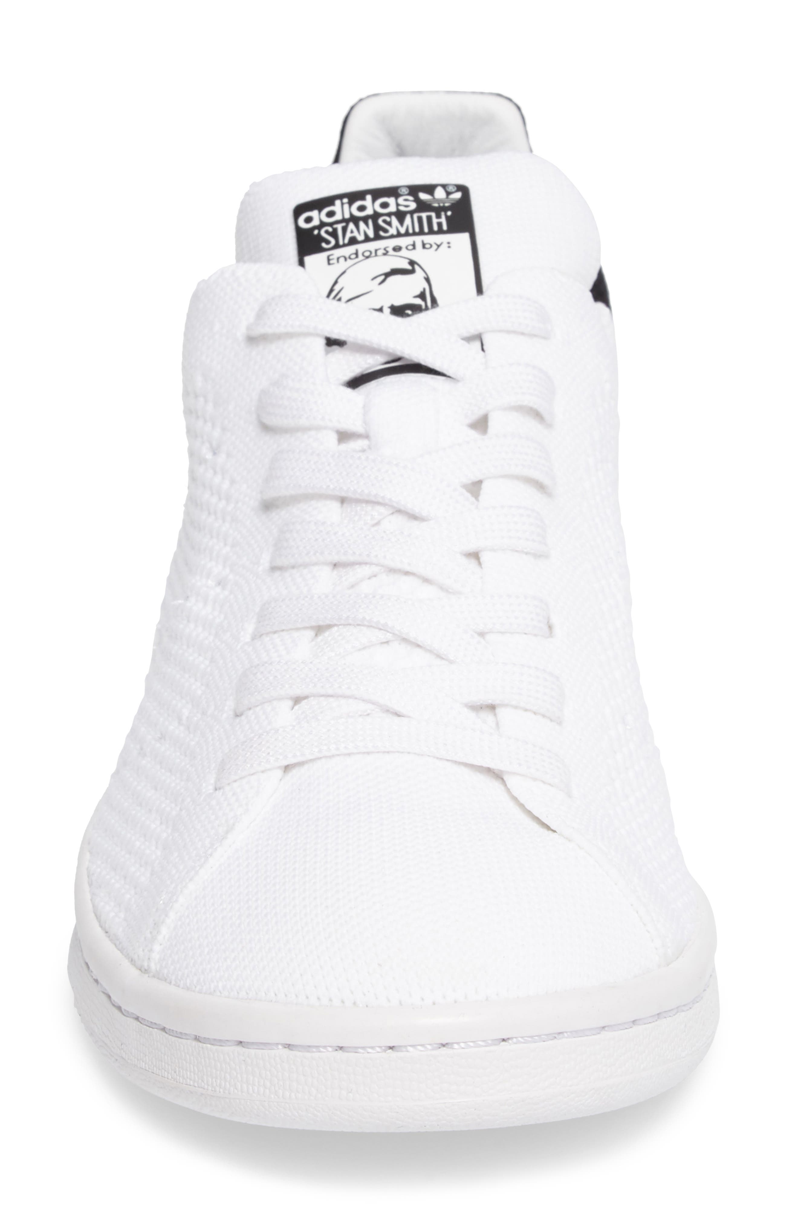 Stan Smith Primeknit Sneaker, Alternate, color, WHITE/ WHITE/ CORE BLACK