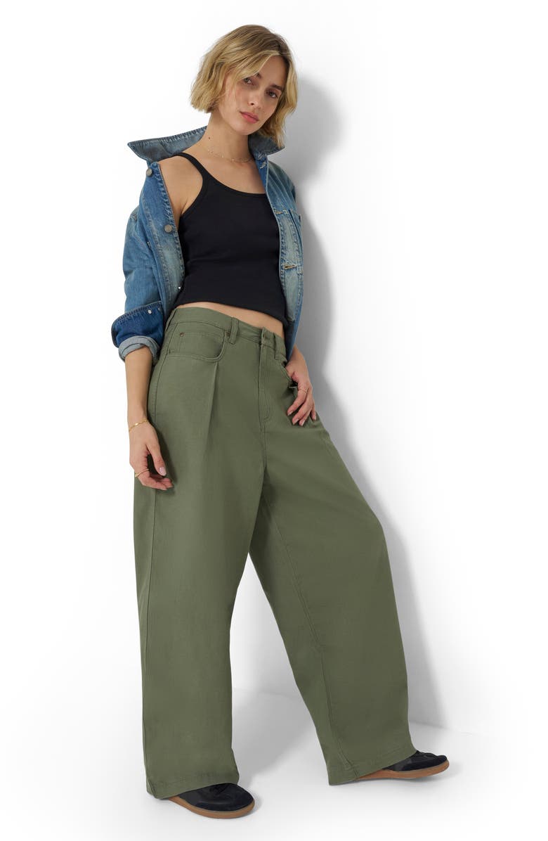 Lee Pleated Slouchy Wide Leg Twill Pants, Alternate, color, 