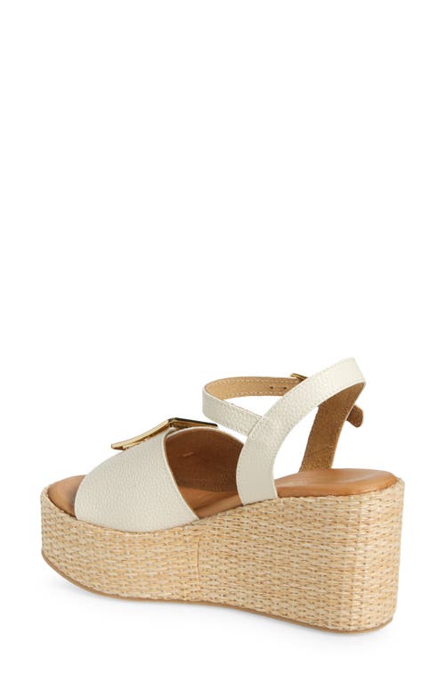 Chocolat Blu Jenis Ankle Strap Platform Wedge Sandal In Ice Leather