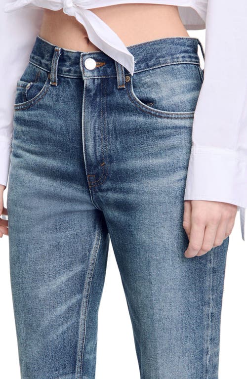 Sandro Faded High Rise Jeans In Blue Jean In Blue Jean