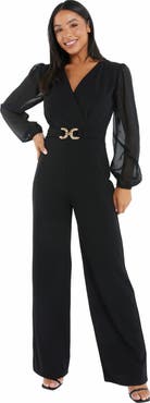 QUIZ Chiffon Buckle Palazzo Jumpsuit