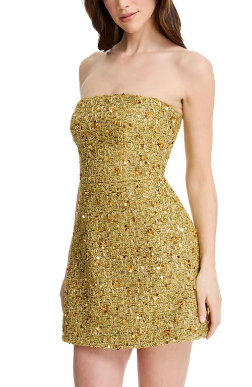 Dress The Population Scottie Sequin Strapless Minidress In Green