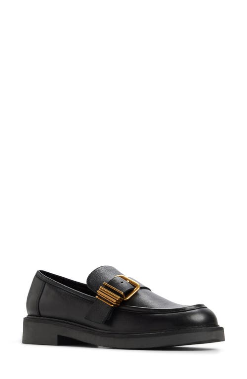 Aldo Kalya Loafers With Gold Buckle Detailing In Black