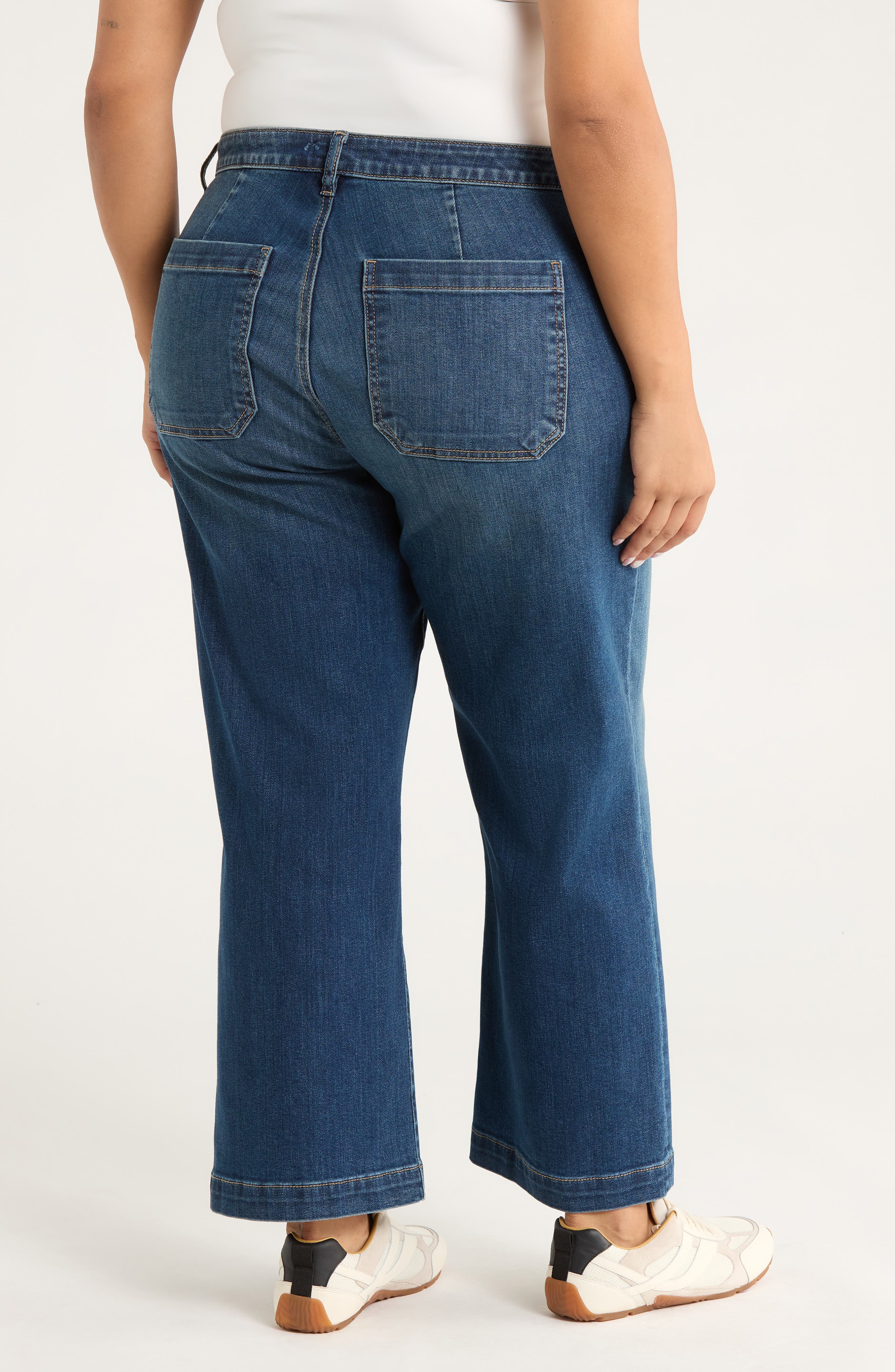 High Waist Ankle Wide Leg Utility Jeans - image 2
