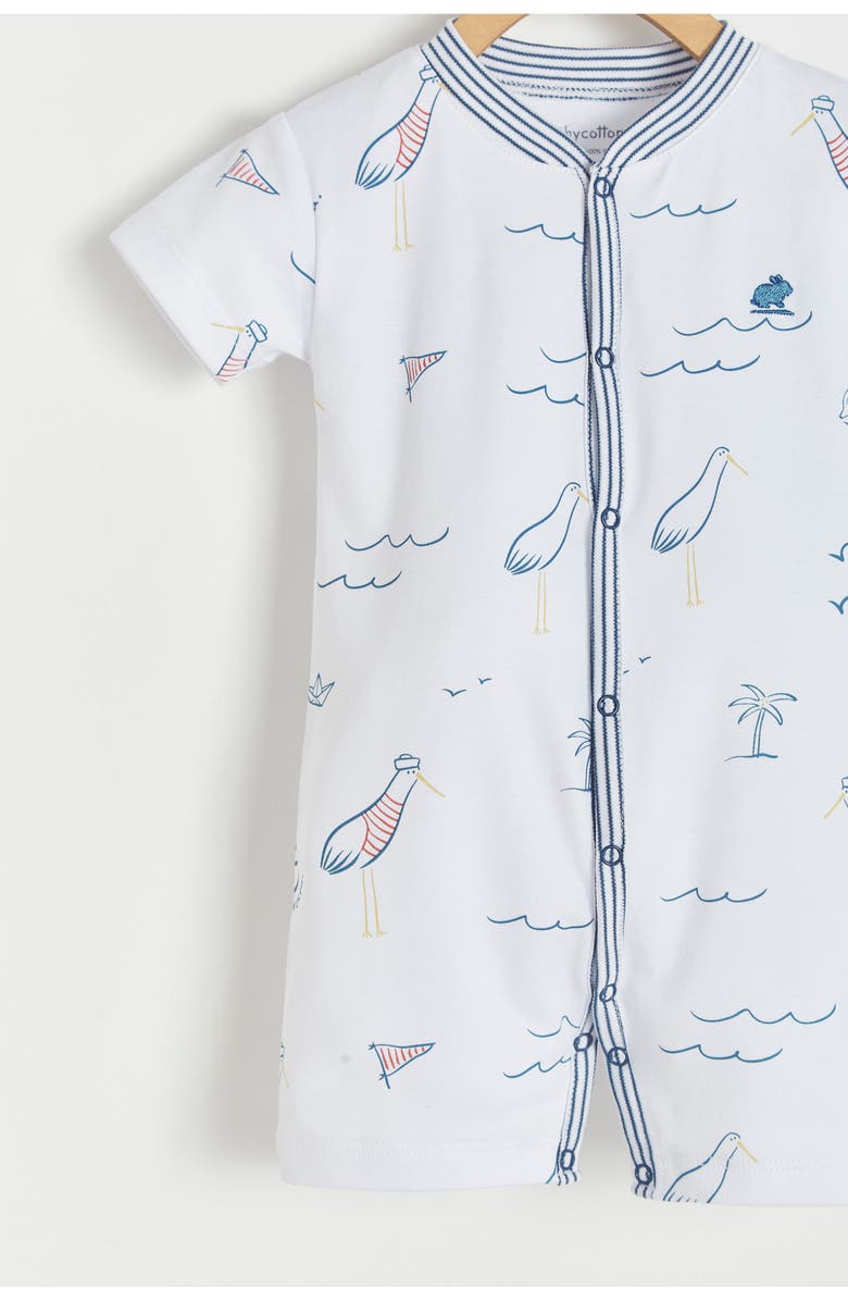 Babycottons Premium Peruvian Pima Cotton Sea Short Romper for Infant, Alternate, color, Blue