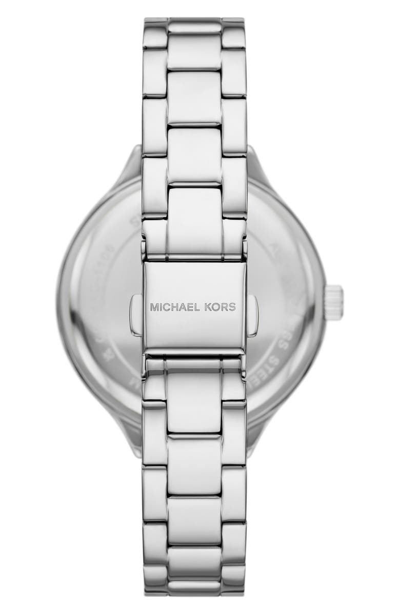 Michael Kors Aspyn Crystal Three-Hand Quartz Bracelet Watch, 38mm, Alternate, color, Silver