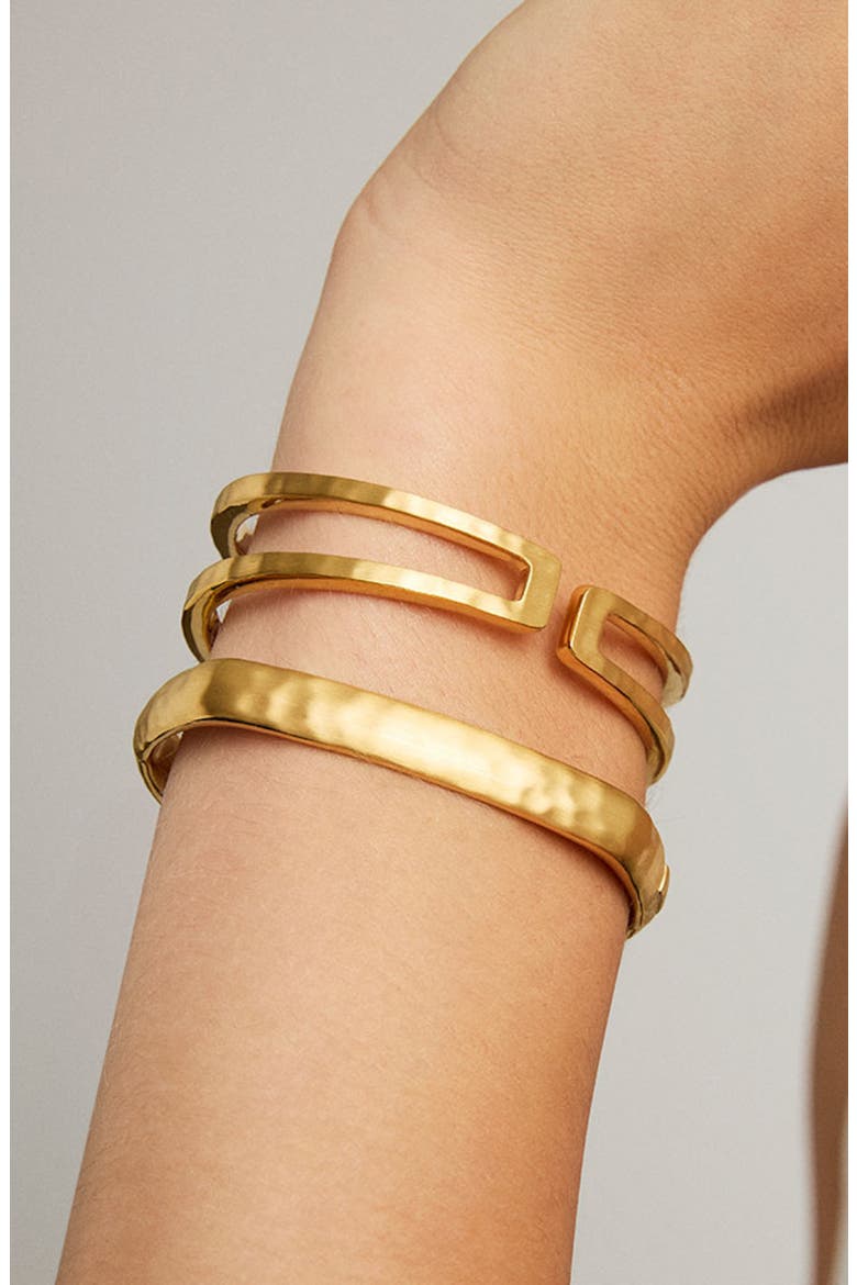 Mara Hinge Bangle, Alternate, color, GOLD