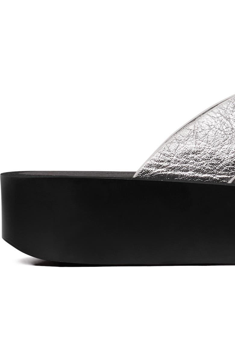 Tory Burch Platform Flip Flop, Alternate, color, Silver/Perfect Black/Silver