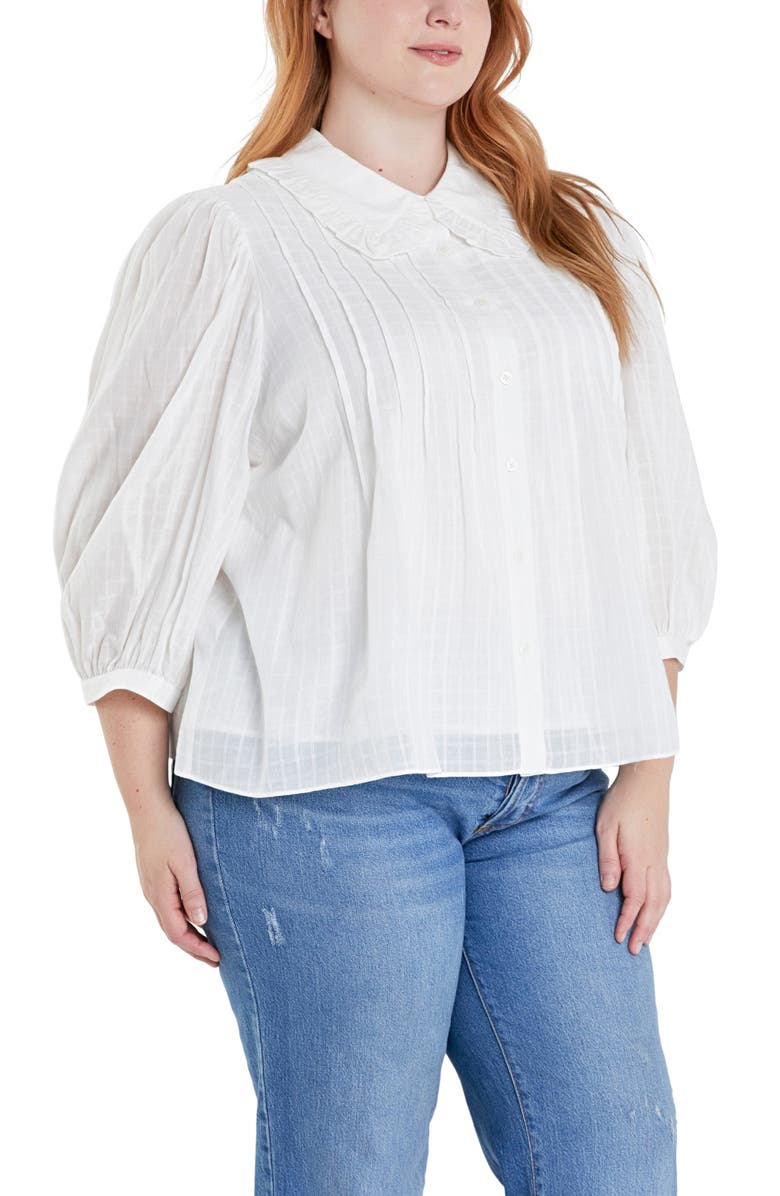 English Factory Ruffle Collar Shirt, Alternate, color,