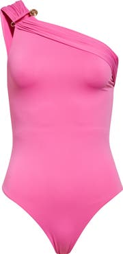 Versace Safety Pin Gathered One-Piece Swimsuit