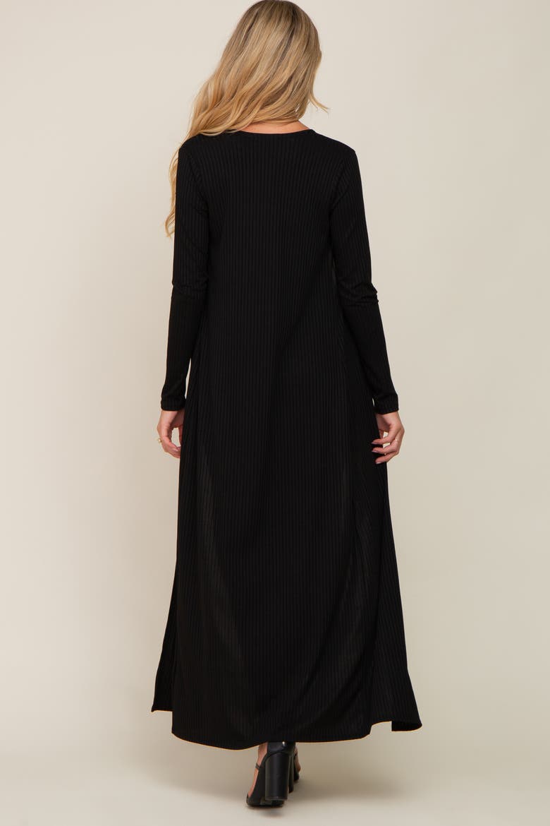Ribbed Sleeveless Dress Cardigan Set, Alternate, color, Black