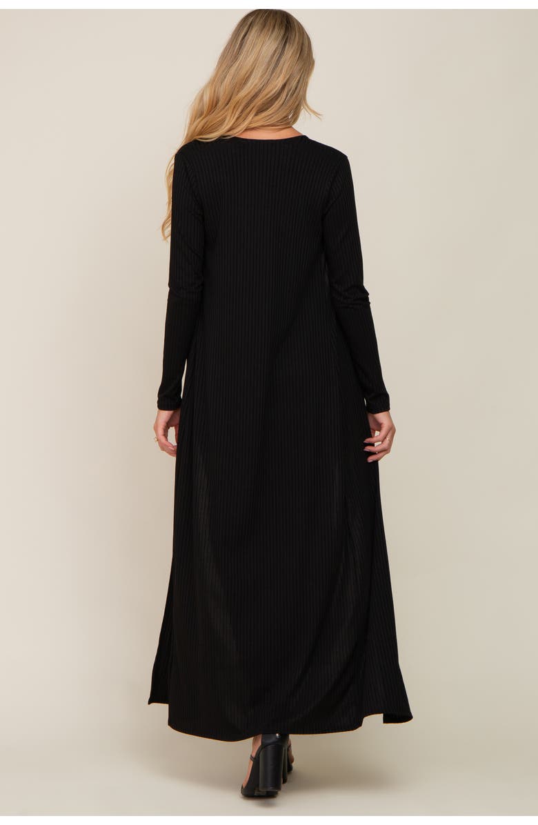 PinkBlush Ribbed Sleeveless Dress Cardigan Set, Alternate, color, Black