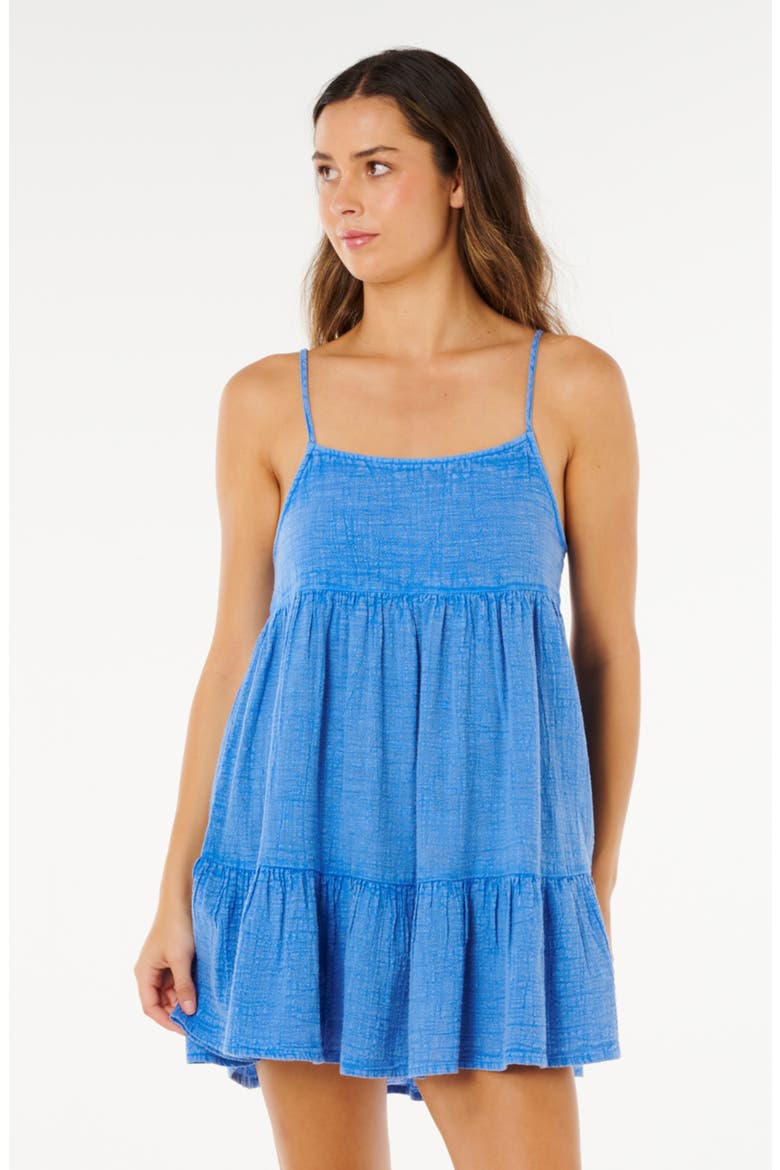 Classic Surf Tiered Cotton Sundress, Alternate, color, BRIGHT BLUE