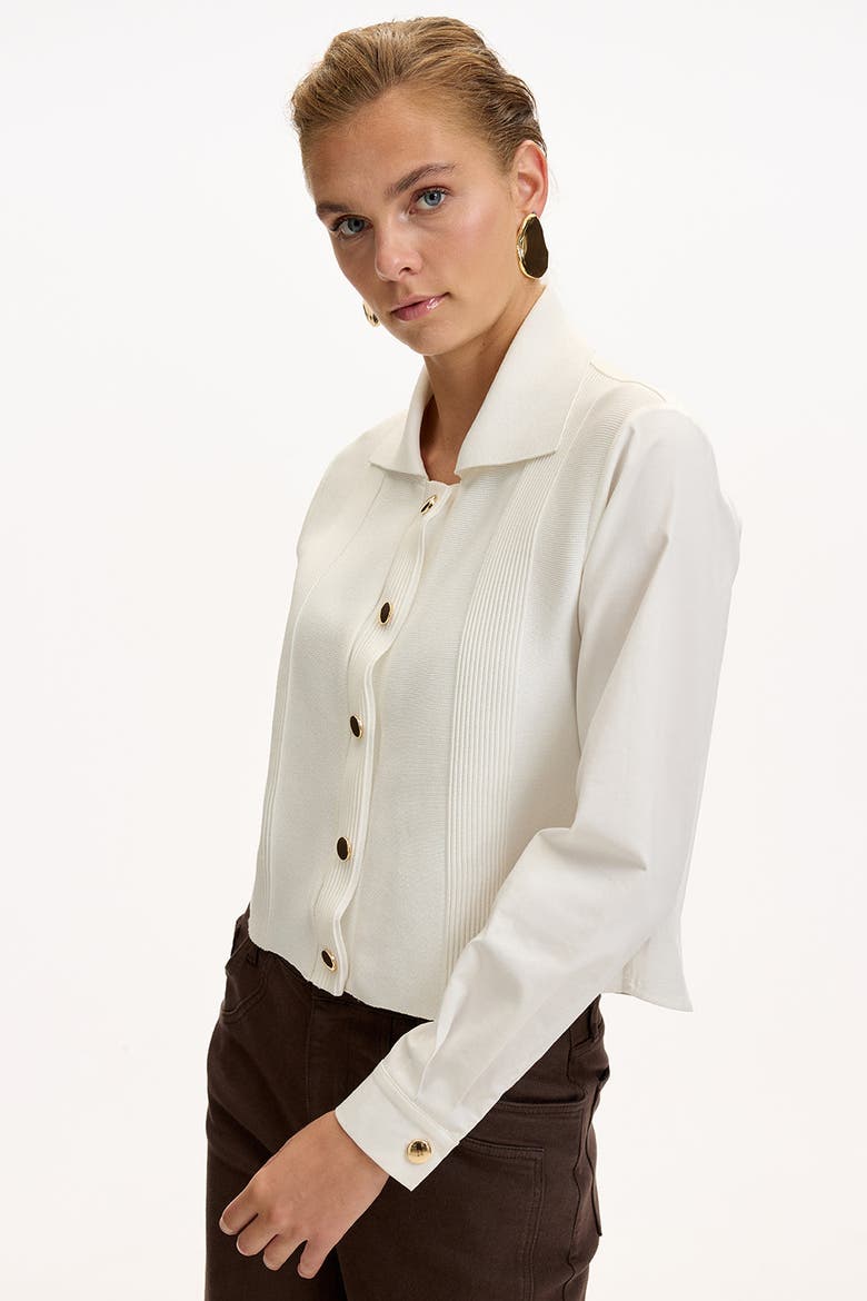 Corinne Poplin Shirt, Alternate, color, Ecru