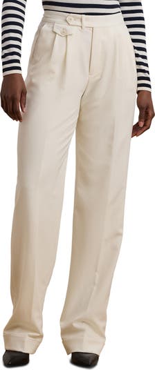 Lauren Ralph Lauren Pleated Wool Twill Straight Leg Pants Lauren Ralph Lauren Pleated Wool Twill Straight Leg Pants