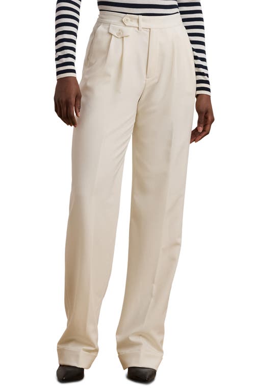 RALPH LAUREN LAUREN RALPH LAUREN PLEATED WOOL TWILL STRAIGHT LEG PANTS 