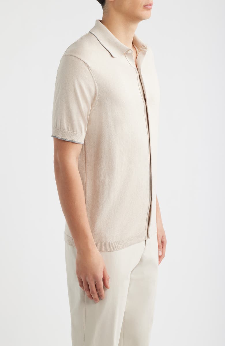 Jack Victor Harrison Knit Button-Up Shirt, Alternate, color, Sand
