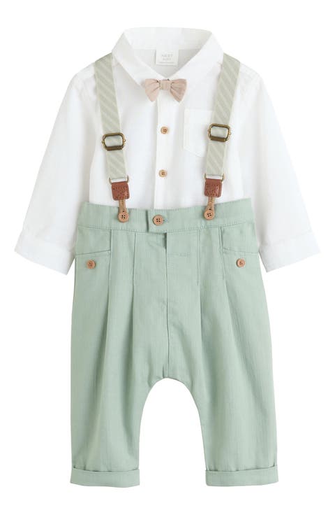 Kids' Shirt, Bow Tie, Trousers & Braces 3-Piece Set