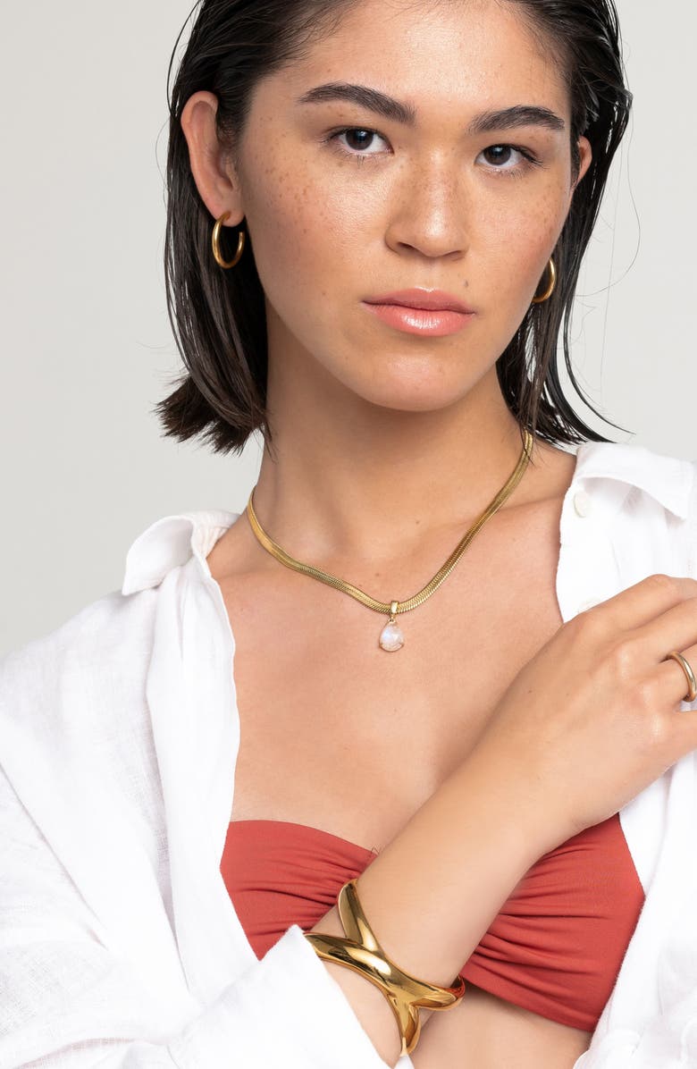 st. Moran Wren Moonstone Pendant Necklace, Alternate, color, Gold