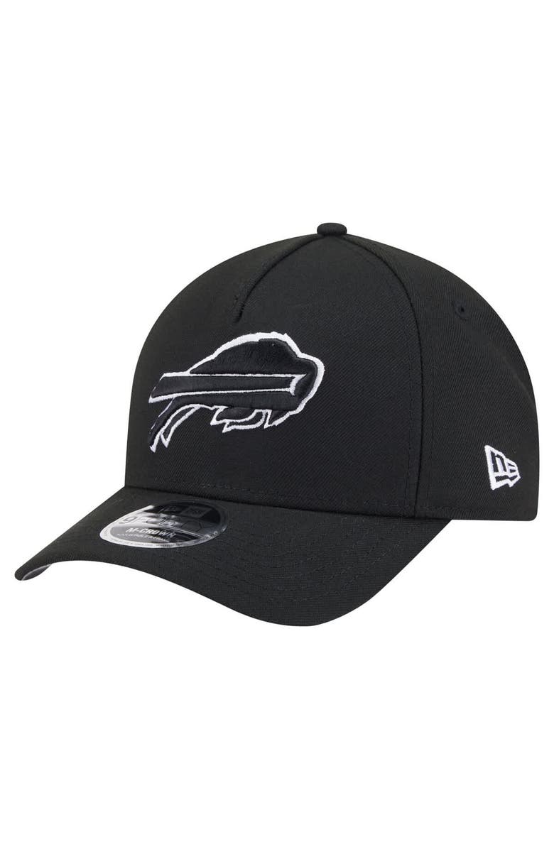 New Era Men's New Era  Black Buffalo Bills Team Collection 9FORTY M-Crown A-Frame Adjustable Hat, Main, color, 