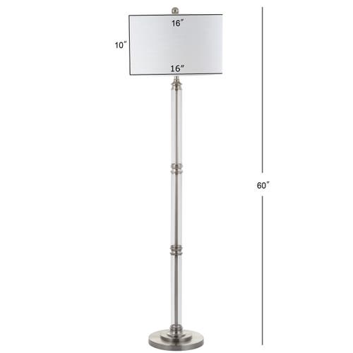 Jonathan Y Ralph 60" Metal/glass Floor Lamp, Polished Nickel/clear In Polished Nickel/clear