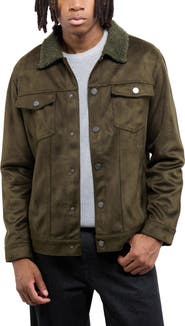 XRAY Faux Fur Collar Faux Suede Jacket