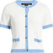 French Connection Bennet Short Sleeve Rib Cardigan