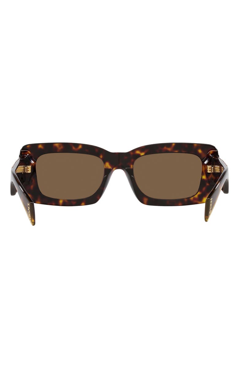 Versace 54mm Rectangular Sunglasses, Alternate, color, Havana