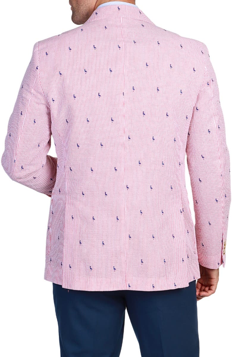 TailorByrd Pinstripe Seersucker Sport Coat, Alternate, color, Red